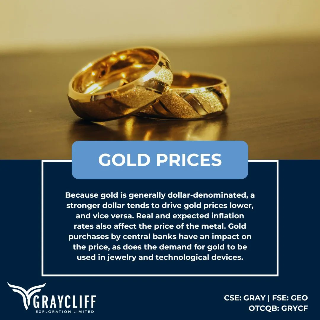 GraycliffExplor's tweet photo. What drives fluctuations in gold prices? We have the answer! ✨

 🌐 For our projects visit https://t.co/FjuUec4weS

 $GRAY $GRAY.C $GRYC

 #exploration #investing #CSEstocks #goldstocks #miningstocks #stocks #stocktowatch #smallcaps #graycliff https://t.co/1FtovK0DGG