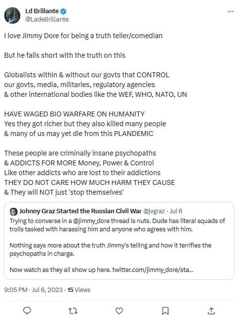 AltLeloge's tweet photo. I don't care what you claim to believe. If you use terminology like "Globalist", "WEF", "Blue MAGA", or "Deep State" or other such terms, then it's clear you're a Right-Wing Conspiracy Theorist Nut Job even if you try to deny it.
#GrazClowns
#Doreknobs
#LowIQAnon
#DoreCult https://t.co/4uKPwStLb3