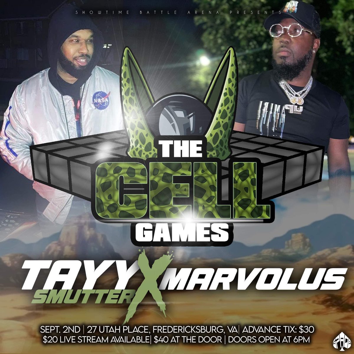 Marvolus1984's tweet image. September 2nd I’m back in VA but my first time on Showtime Battle Arena The Cell Games Marvolus vs Tayy Smutter……The main event of that event is Jade vs @NUJERZEYTWORK get your advance tickets of Live Stream #WFSC #HIDM #NoneBefore