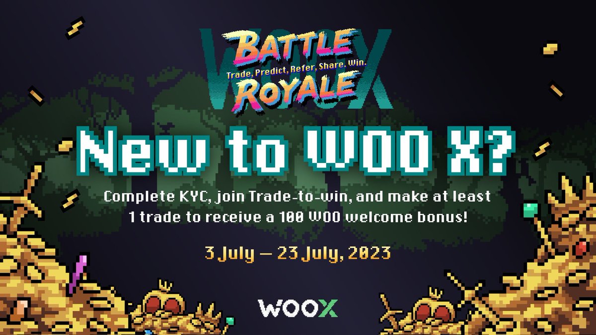 WOO_network_ar's tweet photo. جديد على WOO X؟

 أكمل 3 خطوات سهلة أدناه للحصول على مكافأة مضمونة 100 $WOO
 ✅أكمل KYC
 ✅انضم إلى #WOOXBattleRoyale Trade-to-win
 ✅قم بإجراء صفقة واحدة على الأقل بأي قيمة
 ابدأ الآن: https://t.co/FJ7XOZAZOo
 هذه المكافأة متاحة لعدد غير محدود من المؤهلين
https://t.co/bFCQJCHXgr https://t.co/U25gV2MKTQ