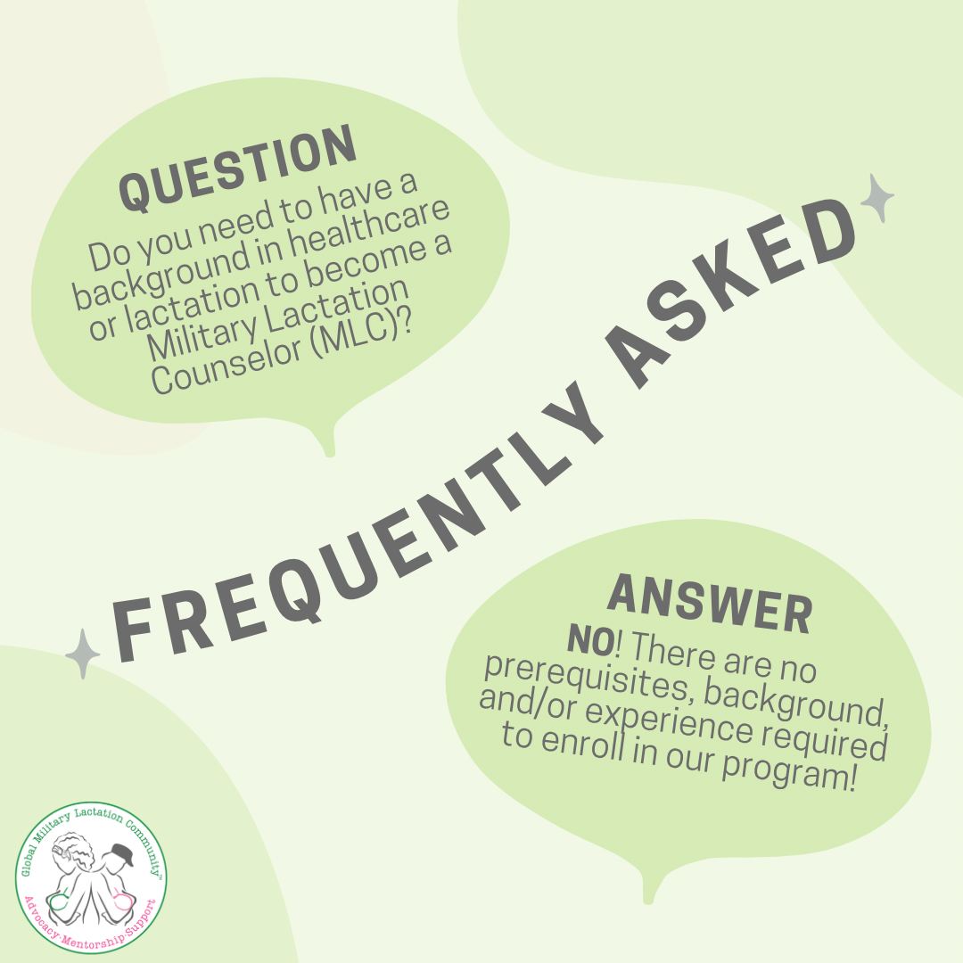 What is stopping you? ENROLL TODAY!
No experience, background, or prerequisites are required to enroll and become a Certified Military Lactation Counselor! Visit our website to learn more
globalmilcom.org/mlc #lactationeducation #militarylactationcounselor #lactation #MLC