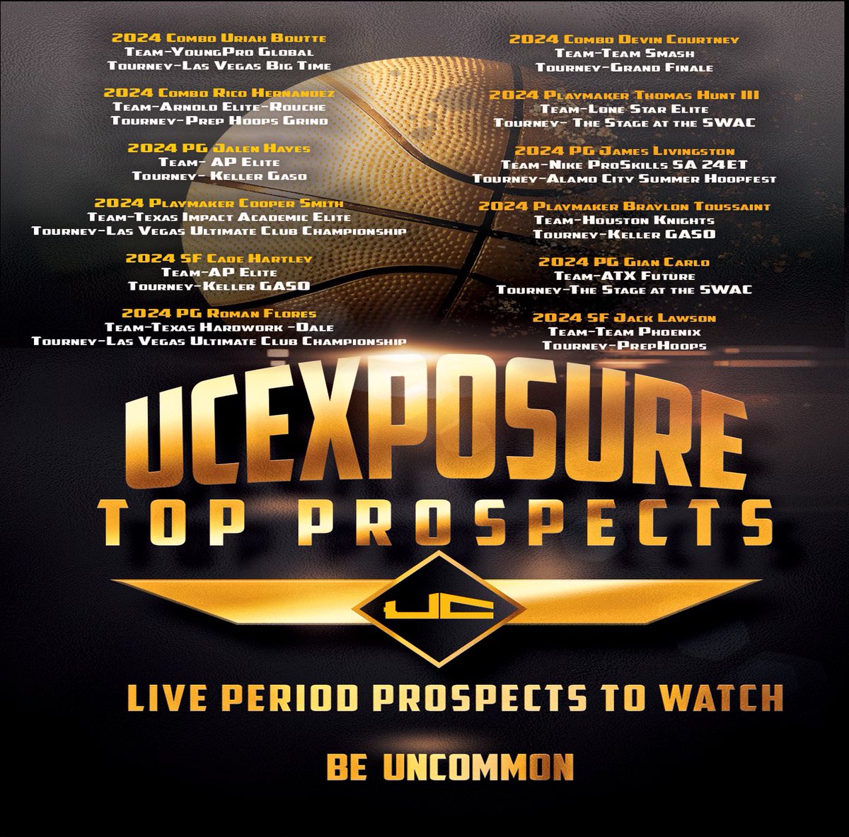 UC_Exposure's tweet photo. Live Period "Top Prospect" Watch List!  Early leads to watch this weekend on players not on every obvious ranking.  #UCExposure #DiscoveringTalent #TargetingFITS @B3Academy @GASOBlue @GASOMass @GASOTim @EliteArnold @ubhoops10 @weissmensbball @TexasPrepReport @4YFilms @STBA_TX https://t.co/vXvDGfOYJH