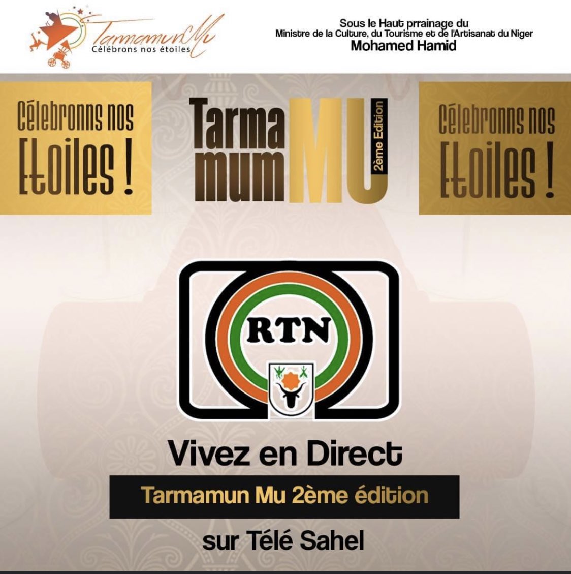 tarmamun's tweet photo. On vous parle vous n'écoutez pas , Tarmamun mu  passera en direct sur la chaîne nationale Télésahel - ORTN  canal 280 sur canal + . 
Tous ceux qui n'ont pas eu la chance d'avoir une invitation à vous.
Allons vers l'excellence. https://t.co/EarvuJG5Mw