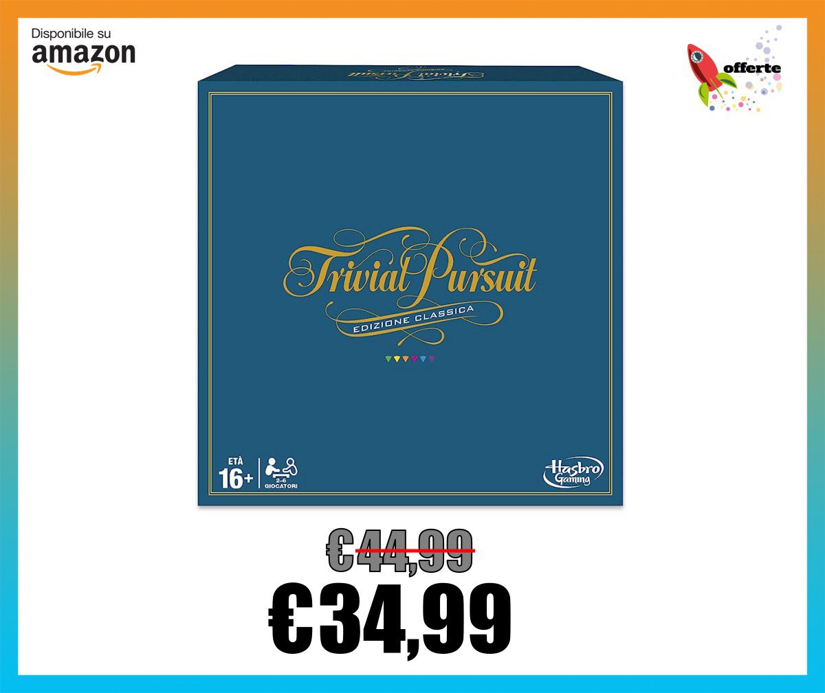 DailyOfferte's tweet photo. ⁣👉 https://t.co/oA3sI7lC2l 👈
🧩 Hasbro Gaming - Trivial Pursuit (Gioco in Scatola), 16 anni +, 2 - 4 giocatori, C1940103

💥 Lo paghi 34,99€
❌ Invece di 44,99€
💰 Sconto del 22% https://t.co/k9eZJe2icB