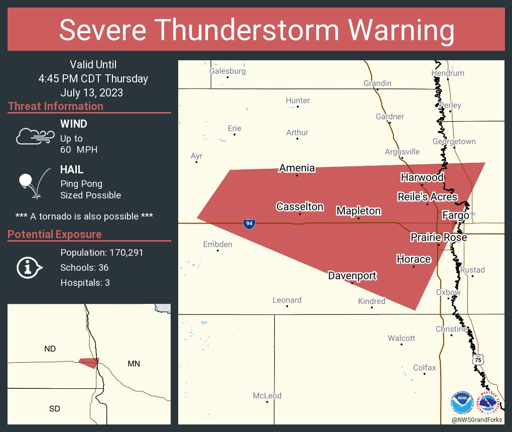 NDScores on Twitter "RT NWSGrandForks Severe Thunderstorm Warning