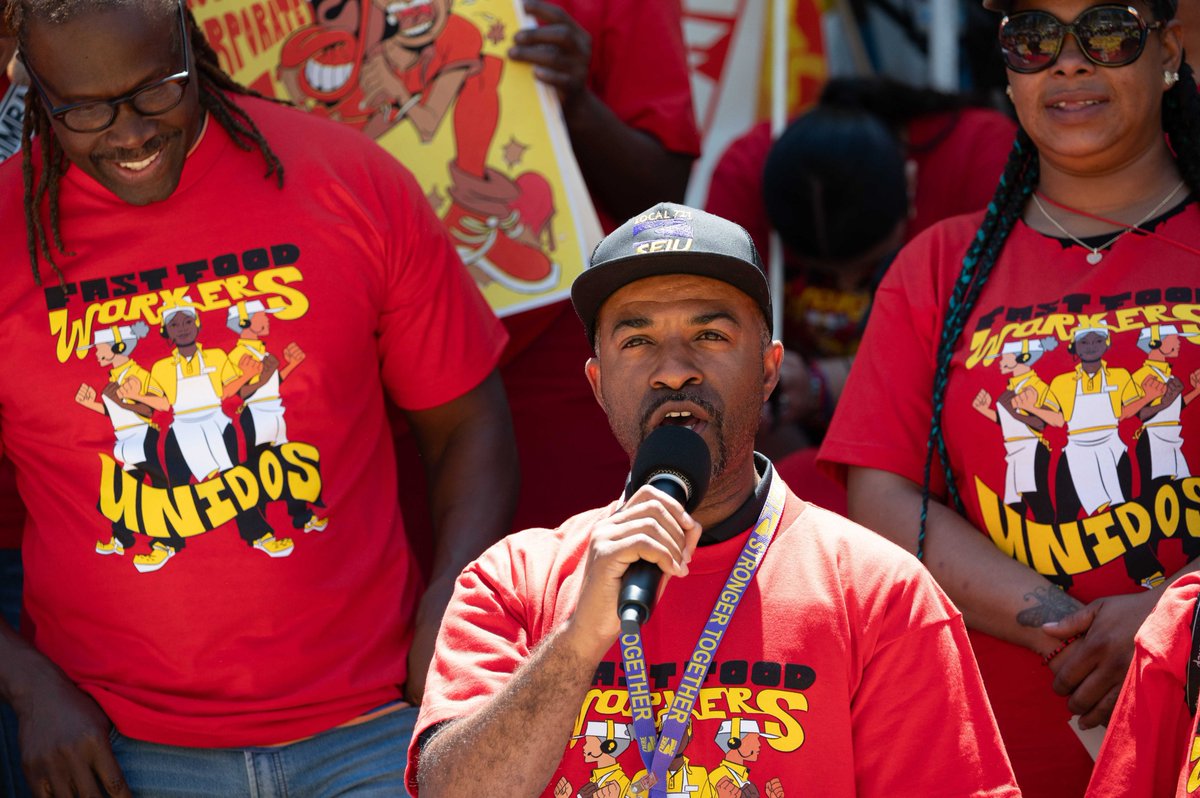 "Fast food corporations want to brag about how many burgers they’ve sold and how many locations throughout the world they have, but they didn’t do it. It was the workers who did it!" - Simboa Wright, Vice President <a href="/SEIU721/">SEIU 721</a>
