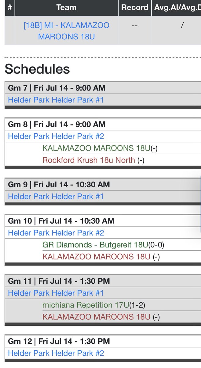 Here is my schedule for this weekend at the USSSA Beach Bash in Holland. Excited to get back out and play with my team! <a href="/AlmaScotsSB/">Alma College Softball</a> <a href="/HopeCollegeSB/">Hope Softball</a> <a href="/CoachD_HopeSB/">Coach Daugherty</a> <a href="/SAUCougarsSB/">Spring Arbor Softball</a> <a href="/SienaHeights_SB/">Siena Heights Softball</a> <a href="/KzooSoftball/">Kalamazoo College Softball</a> <a href="/AQSoftball/">Aquinas Softball</a>