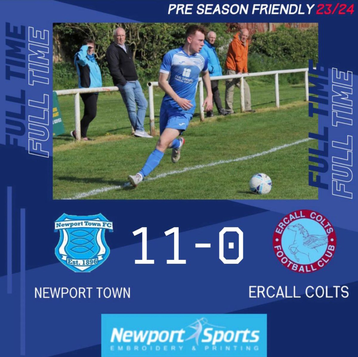 NewportTownFC23's tweet photo. A strong start to pre season from the boys as we come away convincing winners! A fantastic team performance from one to 18! Thank you to Ercall for the friendly and good luck for the rest of the season 🤝💙 #Upthetown #threefishes @wtshrewisaway @allaboutnewport https://t.co/EVHPgxxyfn