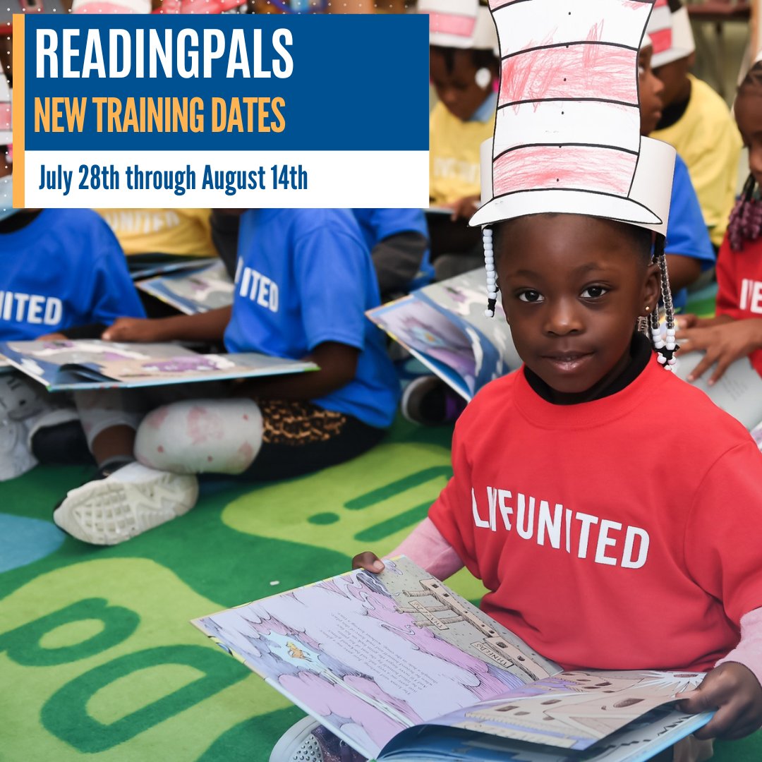 UnitedWayBC's tweet photo. Do you have ONE hour a week to change a life? Become a ReadingPals volunteer! #ReadingPals are mentors who use books to build the language skills of students in Pre-K through third grade.
Click here for training dates. --> https://t.co/6oEMnObBbp https://t.co/WSOcAGKndq