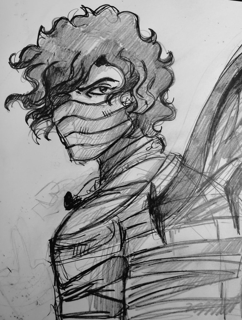 Wonka_buz's tweet photo. My pen tablet is dying so did a really fast traditional sketch🖤 hope u guys like it🖤 

#corpsetwtartistday https://t.co/bIsrXGiJ3s