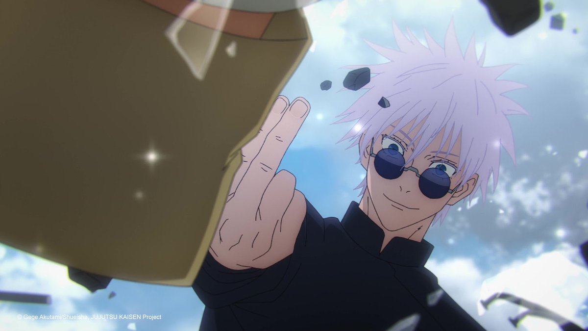 animetv_jp's tweet photo. Greatest jujutsu sorcerer, Gojo! 

— Watch JUJUTSU KAISEN Season 2 on Crunchyroll! https://t.co/1FUEcNMKZY