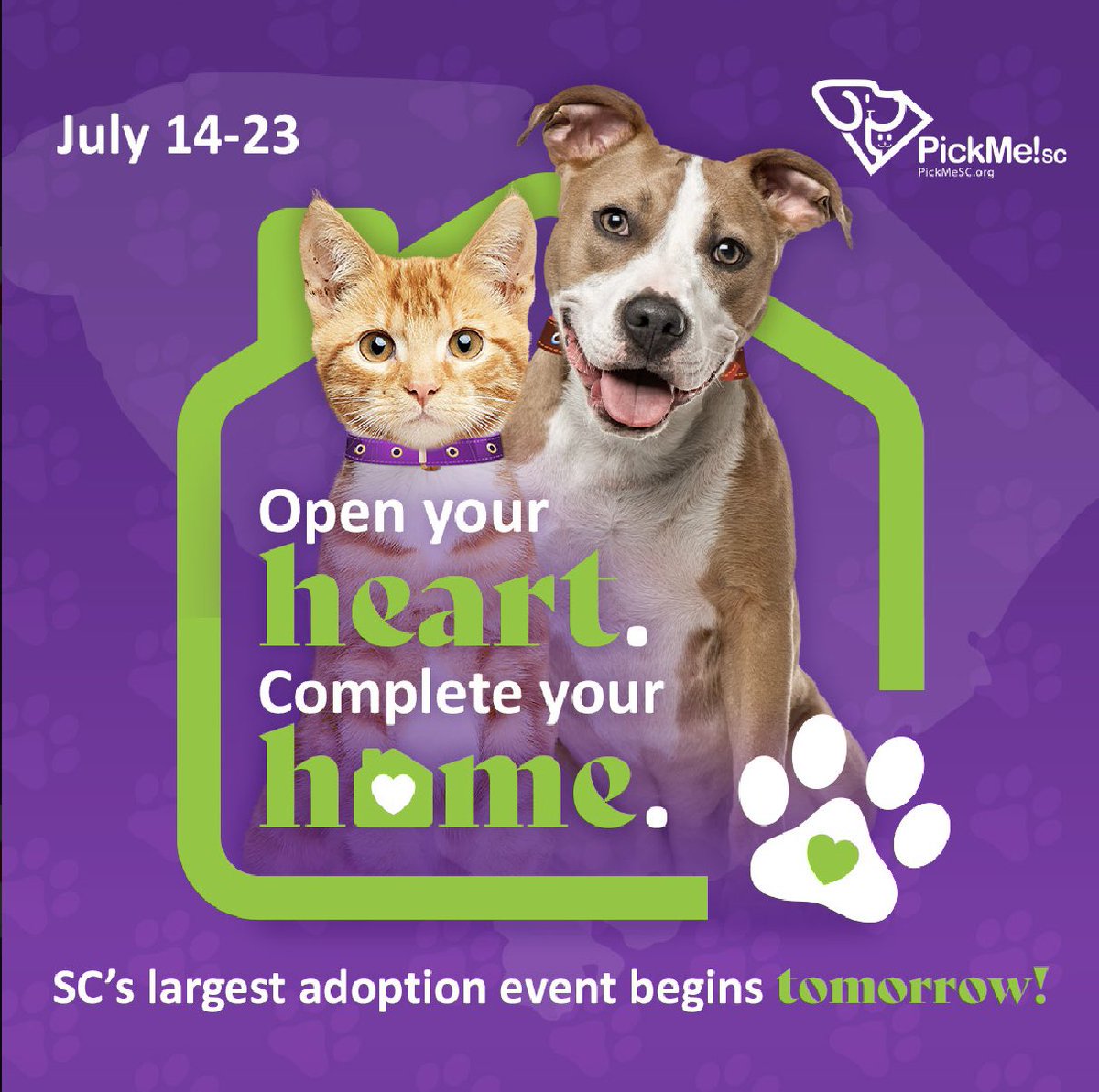 It’s Happening!

The largest adoption event in the state begins tomorrow. Help us find forever homes for some amazing animals in need!
#pickmesc