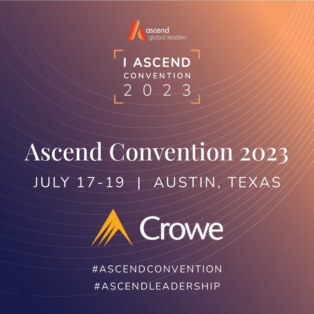 ericjmontas's tweet image. I'm looking forward to the 2023 @AscendLeader Convention in Austin w/my @CroweUSA colleagues! It's a great opportunity to celebrate inclusion, network &amp;amp; hear inspiring insights from leaders &amp;amp; executives. Reach out if you're attending!
#AscendLeadership #AscendConvention #GoCrowe