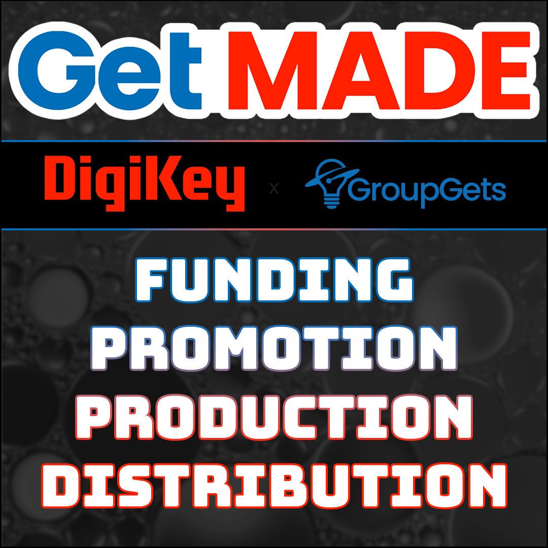 groupgetscom's tweet photo. GroupGets and @DigiKey are available to assist you with funding, promotion, production, and distribution of your product. Join the GetMade program today! ⚡https://t.co/zl5FCBPF55 ⬅️ https://t.co/EfB4ga7QCY