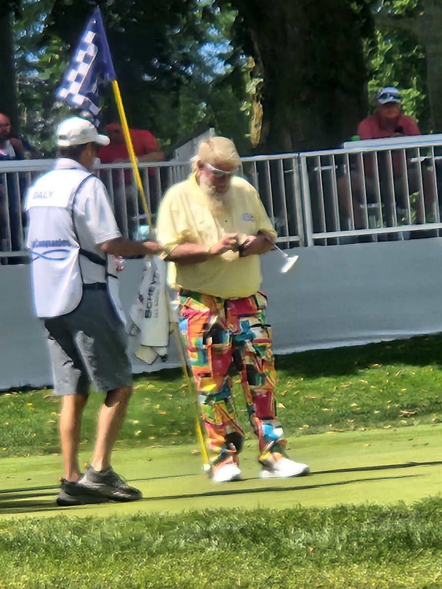TribSportsLady's tweet photo. Got the pleasure of following my favorite golfer today. John Daly is the man. #Kaulig #FirestoneCC #PGA #golf #Akron #Ohio #Champions #healthcoachlife https://t.co/9WuHN7QuxV