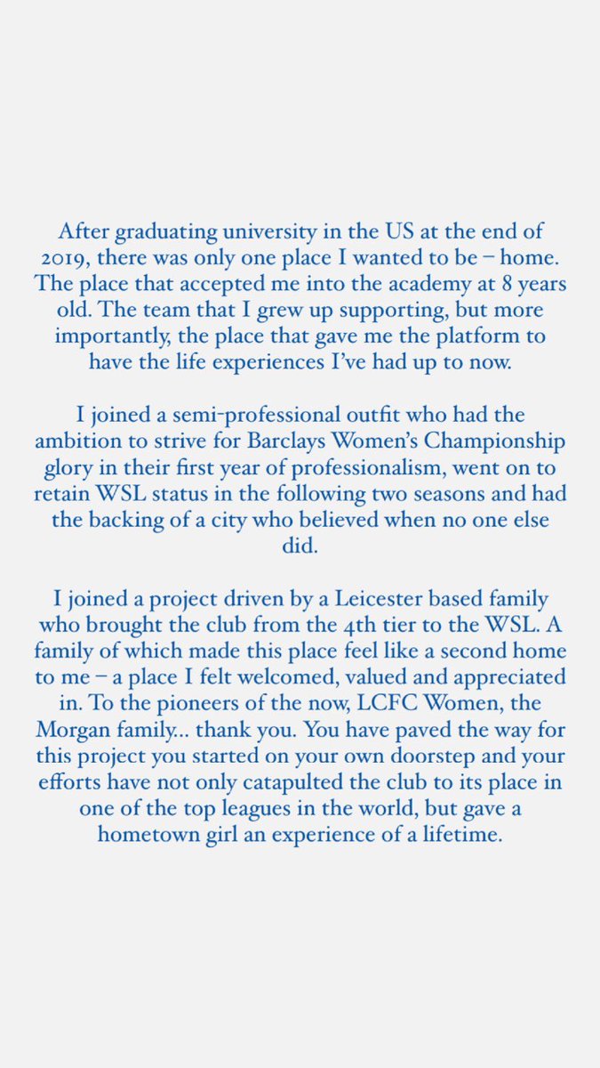 ashplumptre's tweet photo. Thank you, @LCFC_Women 💙 https://t.co/42F1qSJs83