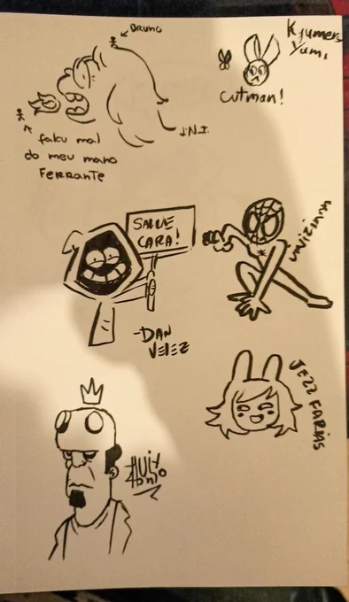 Meu sketchbook cresce em tamanho e poder.......
Valeu pros meus amiguinhos que me viram no anime friends! Foi mt daora 💚
Menção honrosa pro @gui_ttb que NÃO RABISCOU mas esteve conosco durante o evento (na ccxp vc não foge meu chapa) 