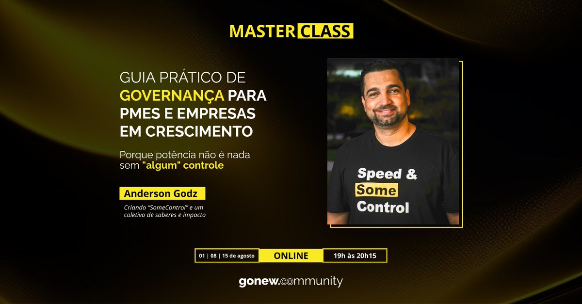 GonewCo's tweet photo. Você está criando governança para sua empresa?? Convidamos você para uma super Masterclass com Anderson Godz 
Quando? Você escolhe um dos 3 dias: 
📌 01 | 08
📌 08 | 08 
📌 15 | 08 
⏱️19h às 20h15
Onde? 📲 Online!
Confirme sua participação no link
https://t.co/rMEVkqvvqS https://t.co/xBTp7kZLMC