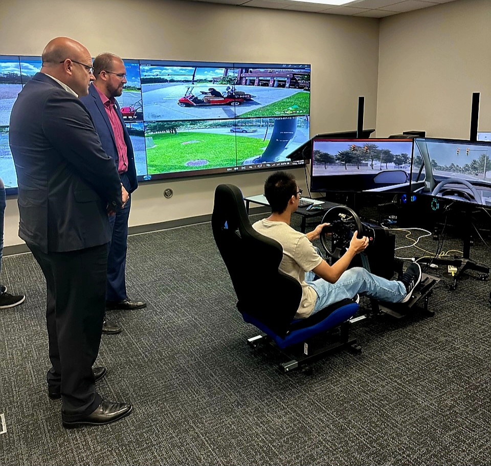 FDOT_Secretary's tweet photo. Excited to have visited @UCF's campus with FDOT’s Asst. Secretary Will Watts to explore the tremendous engineering &amp; transportation innovation. Resources &amp; technology developments like this are critical to stay ahead of evolving needs &amp; priorities in the world of transportation. https://t.co/cvAECsVLtd