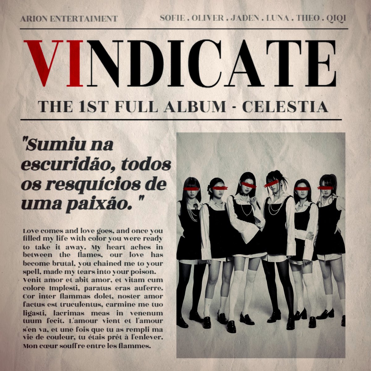 celestia_ofc's tweet image. CELESTIA 
&amp;lt;VI: Vindicate&amp;gt;
The 1st Full Album

💿 26.07.2023 6PM (BRT) 

#CELESTIA #셀레스티아
#VINDICATE #NPOP