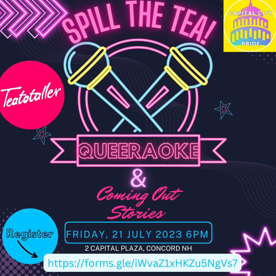 #PRIDE is still going &amp; we're hosting the #CapitalCityPride #AfterParty at @BankNHStage on 7/22! There's a Vendor Marketplace, drag show, Mini-Ball &amp; dance party featuring music by <a href="/DJ_Skooch/">DJSkooch</a>!
There's also a few more events starting THIS WEEKEND. Check out pics &amp; links for info!