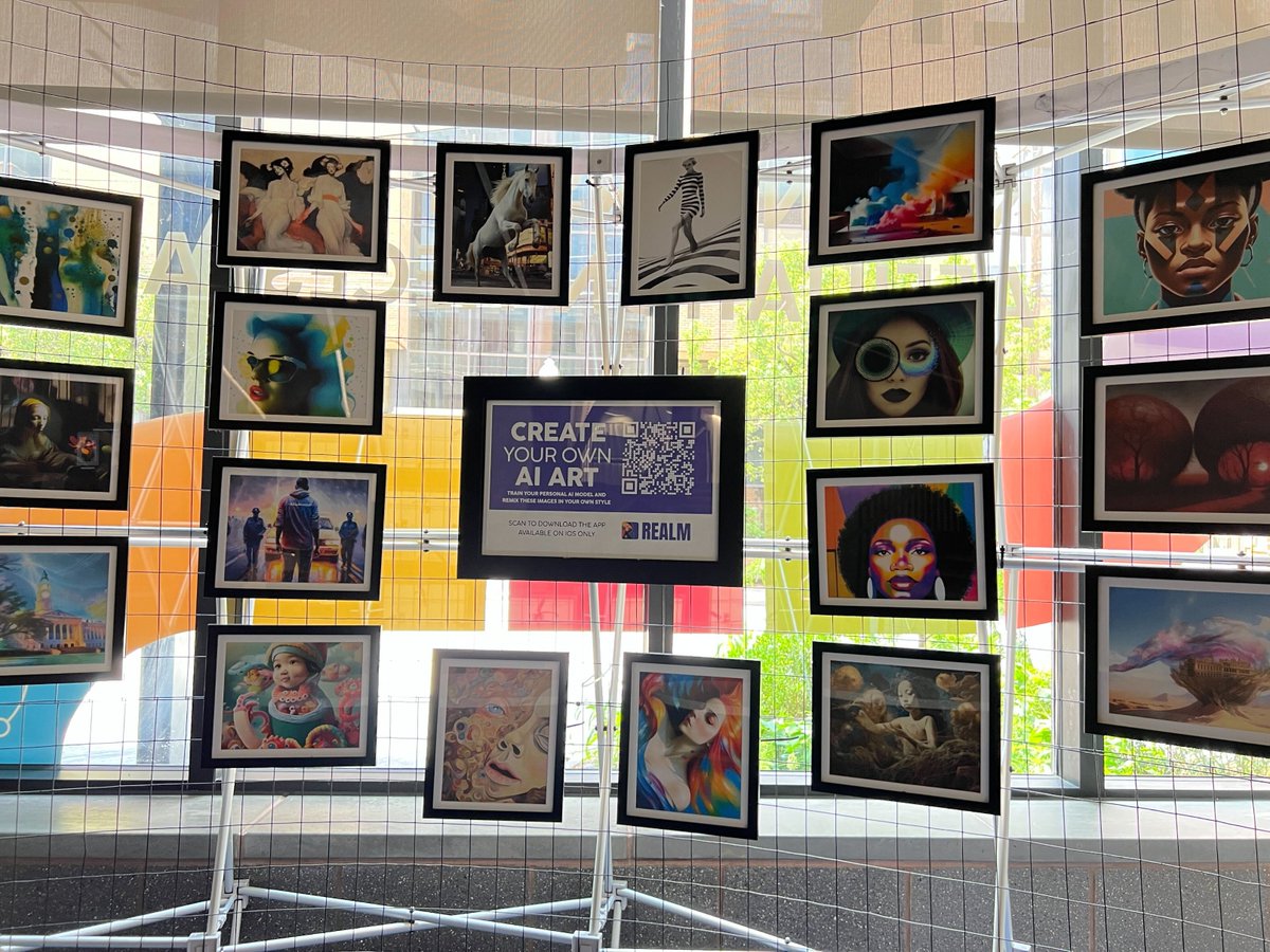 joinrealmai's tweet photo. LIVE NOW! Join us at the AI And Algorithms exhibition, where we're unveiling mind-blowing artwork from our talented community and users!

If you're lucky enough to attend the 57th Annual Central Pennsylvania Festival of the Art, don't miss out on this incredible showcase!

Follow us for an exclusive sneak peek into the exhibition, showcasing AI artwork by:
@Hayzaline @StLaurentJr @spiritform @spinnybuns @dreamingtulpa @proximasan @YamerOfficial @choco_la_teee @amli_art @juujuumama @MJBurchick @dragos_badita @nuclearsamurai @JavierTomeo_ @icreateai_art @JosephBarber_
