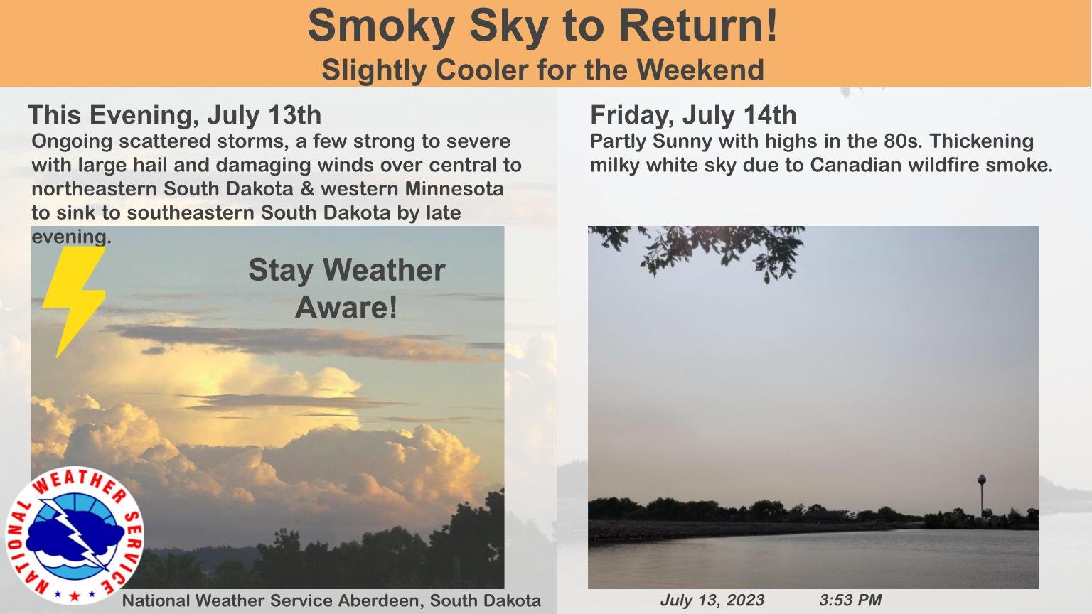 NWS Aberdeen on Twitter "Stay Weather Aware! Ongoing scattered storms