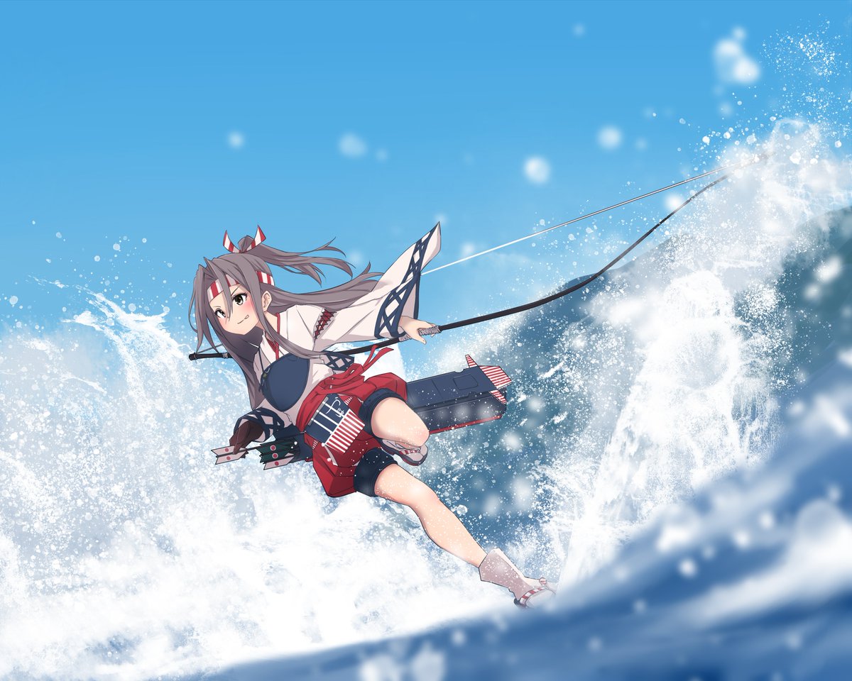 zuihou (kancolle) 1girl japanese clothes solo headband weapon hachimaki bow (weapon)  illustration images