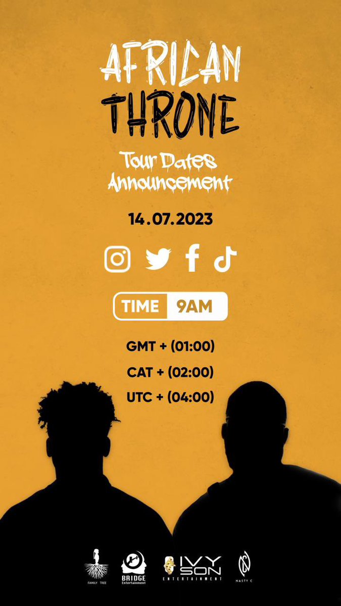 casspernyovest's tweet image. Me and Nasty C are announcing our tour Dates tomorrow morning at 9am. #AfricanThroneTour