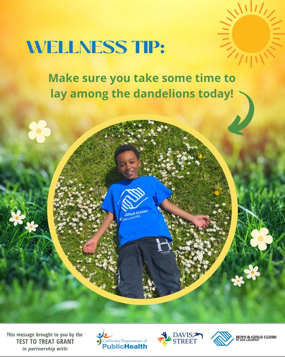 Have you taken a moment for yourself this summer? Maybe it's time to lay among the dandelions and unwind. #GreatSummersStartHere #bgcsl #GreatFutures #SanLeandro #SanLorenzo #AlamedaCounty