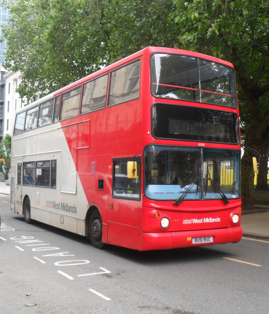 All the national express ALX400 Volvo B7TL buses withdrawn 
Luckily a surprise bus to find 4240 BU51 RUC that came into Colmore Row , Birmingham