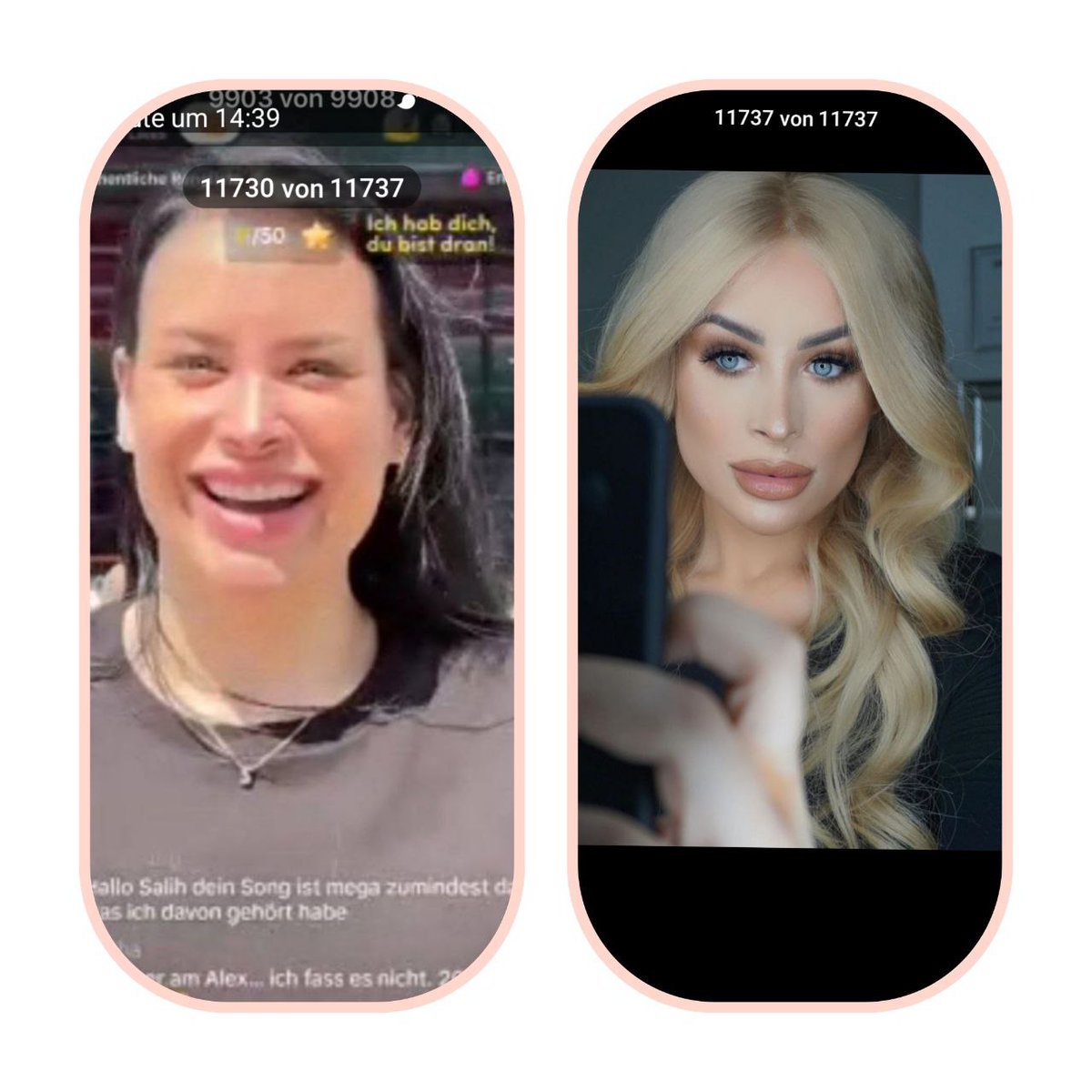 CathaleyaE's tweet photo. #AlineBachmann

Aline Ohne und mit Filter das ohne filter ist aktuell von heute ein screenshot aus ihrem live stream in Berlin... https://t.co/4C4Oovgr2l
