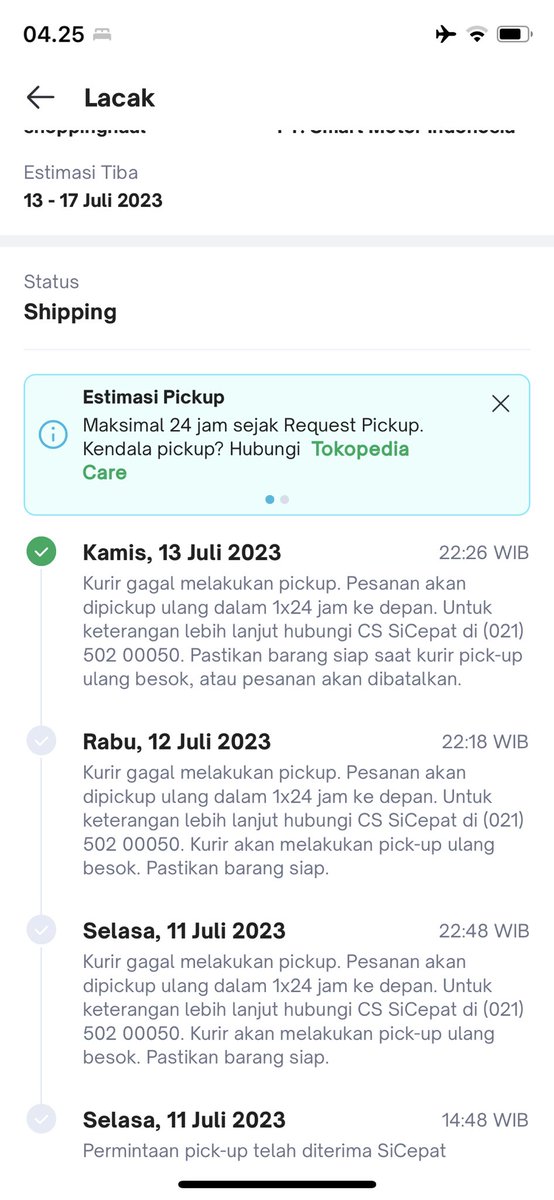 nisafaza's tweet photo. @sicepat_ekspres tolong balas DM ini sudah 3 kali gahal pickup yang di rugiin saya ini di komplain cust. Janji mau pick up kemarin sebelum jam 8 malam sampe di tungguin jam 10 malem ga dateng heran deh https://t.co/dyqtOo1sSS
