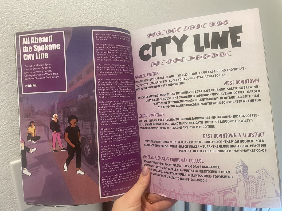ImErinHut's tweet image. The Spokane City Line is a huge transportation win, but it’s also a huge economic win for our community! I wrote a little something about it for @EdibleInlandNW - check out all the different bars, eateries and entertainment spots you can visit along the way!