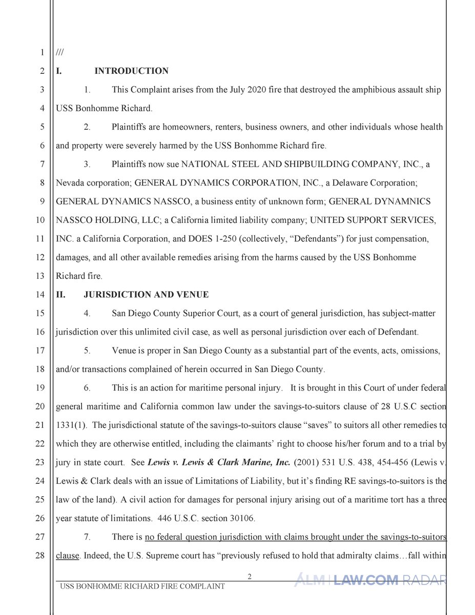 Spotted on #StateCourtsRadar: General Dynamics, National Steel and Shipbuilding Company Inc. and other defendants are the target of a toxic tort lawsuit related to the 2020 fire aboard the USS Bonhomme Richard.
https://t.co/AyU4dpxmqh https://t.co/gxW8BKsNBb