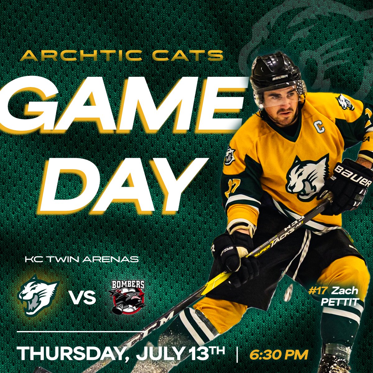 ArchticCats's tweet photo. 😼 GAME DAY 😼
After a short hiatus, the social media intern is back... head on down to KC Arena tonight to see the Cats face-off against the Bombers. First 500 fans get free fist bumps!
6:30 PM (MST) | Knights of Columbus Arena #ScratchTheCompetition #PackKC #ArchticCats https://t.co/5DZUYfcqcE