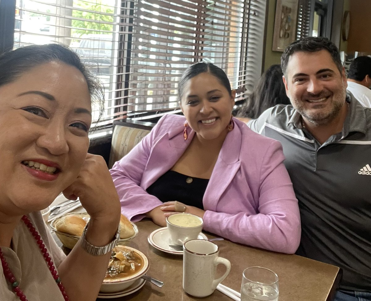 Had a nice lunch with Alderwoman of @the12thward Julia Ramirez, at @HFRestaurant Huck Finn Donuts & Snack Shop, plus Dimitri stopped by! I was so busy chatting I did not get a chance to photograph my tuna melt, but it was definitely #goodeats! #Supportlocalbusinesses
