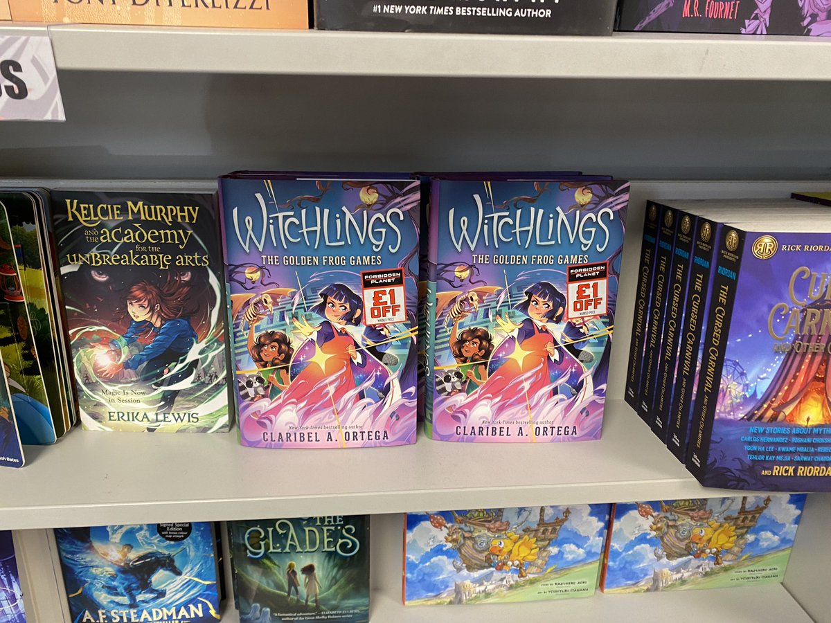 MaisieWrites's tweet photo. So great to see my former DV Debut mentor’s books at @ForbiddenPlanet in London! @KatCho @Claribel_Ortega #Witchlings #OnceUponAKProm https://t.co/VSPzL6jocO