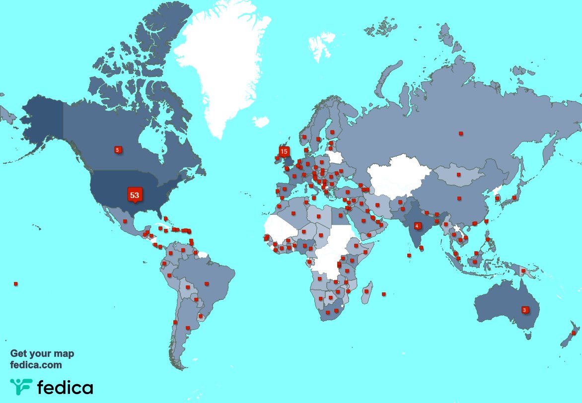 Special thank you to my 5 new followers from Germany, and more last week. fedica.com/!SusanMTarr