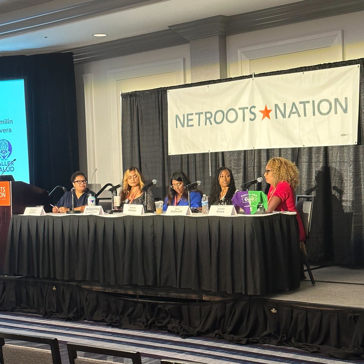 M+R's Christian LoBue moderating the panel "Taking Back Our Power, Our Freedoms: Organizing in a Post-Roe World" today at Netroots.