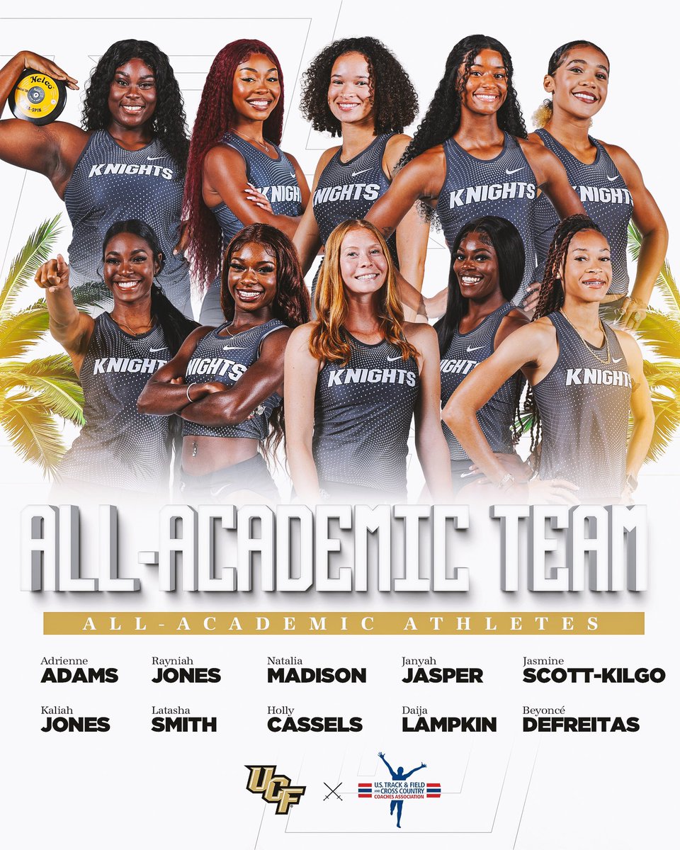 Defining what it means to be a STUDENT-ATHLETE 👏📚

As announced by USTFCCCA, UCF was named an All-Academic Team, along with 10 Knights who were dubbed All-Academic Athletes🔥

#ChargeOn ⚔️ #USTFCCCA