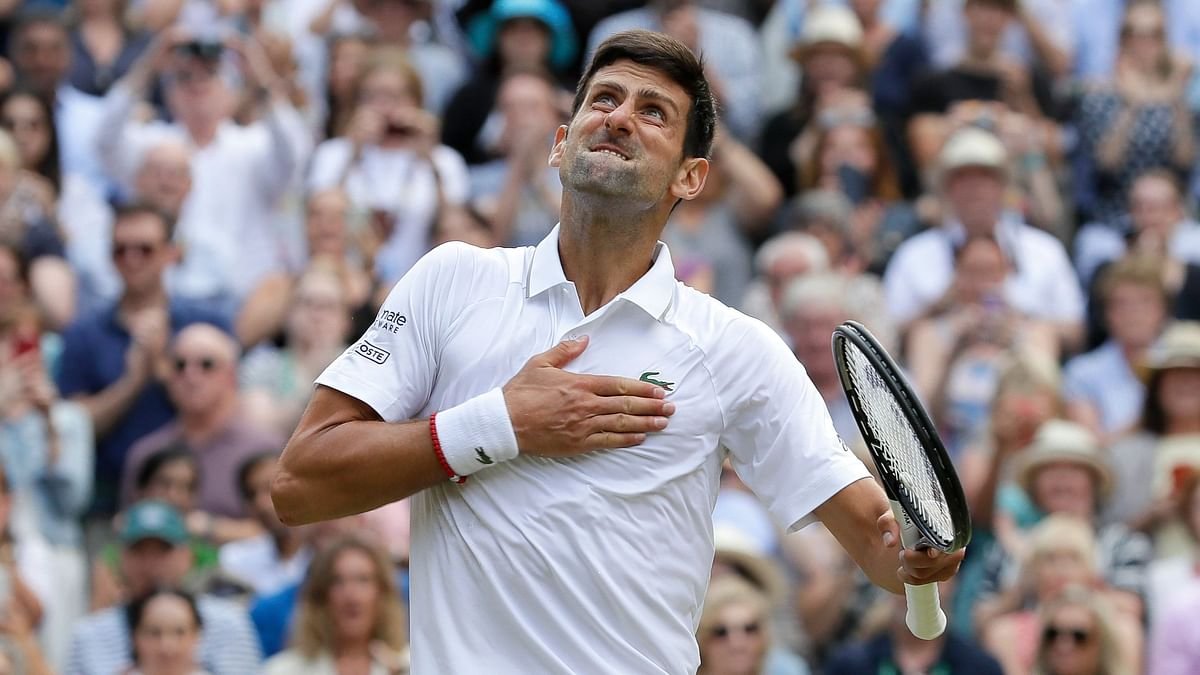 DjokovicFan_'s tweet photo. Four years ago today, Novak Djokovic made the biggest comeback in tennis history.

Federer had 40-15 and two championship points on his serve, but Djokovic had that look in his eye.

He would go on to break Federer and play a perfect tiebreak and cement himself as a mental giant. https://t.co/SQoZ4fgCKI