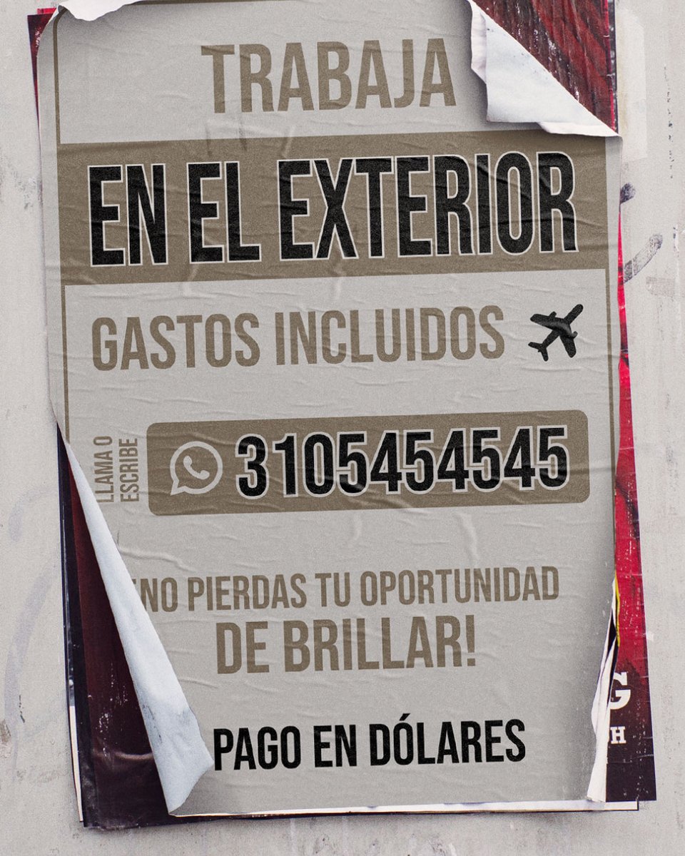 enlafronteraco's tweet photo. #PonteLasGafas 👓 ¡La #ExplotaciónLaboral puede ser una forma de trata de personas! ⚠️  Si te han ofrecido algo similar o conoces una oferta como ésta, llama al 📞01 8000 52 2020.
   
#ConectandoCaminosporlosDerechos #ProyectoIntegra https://t.co/4CRGA2jXv8