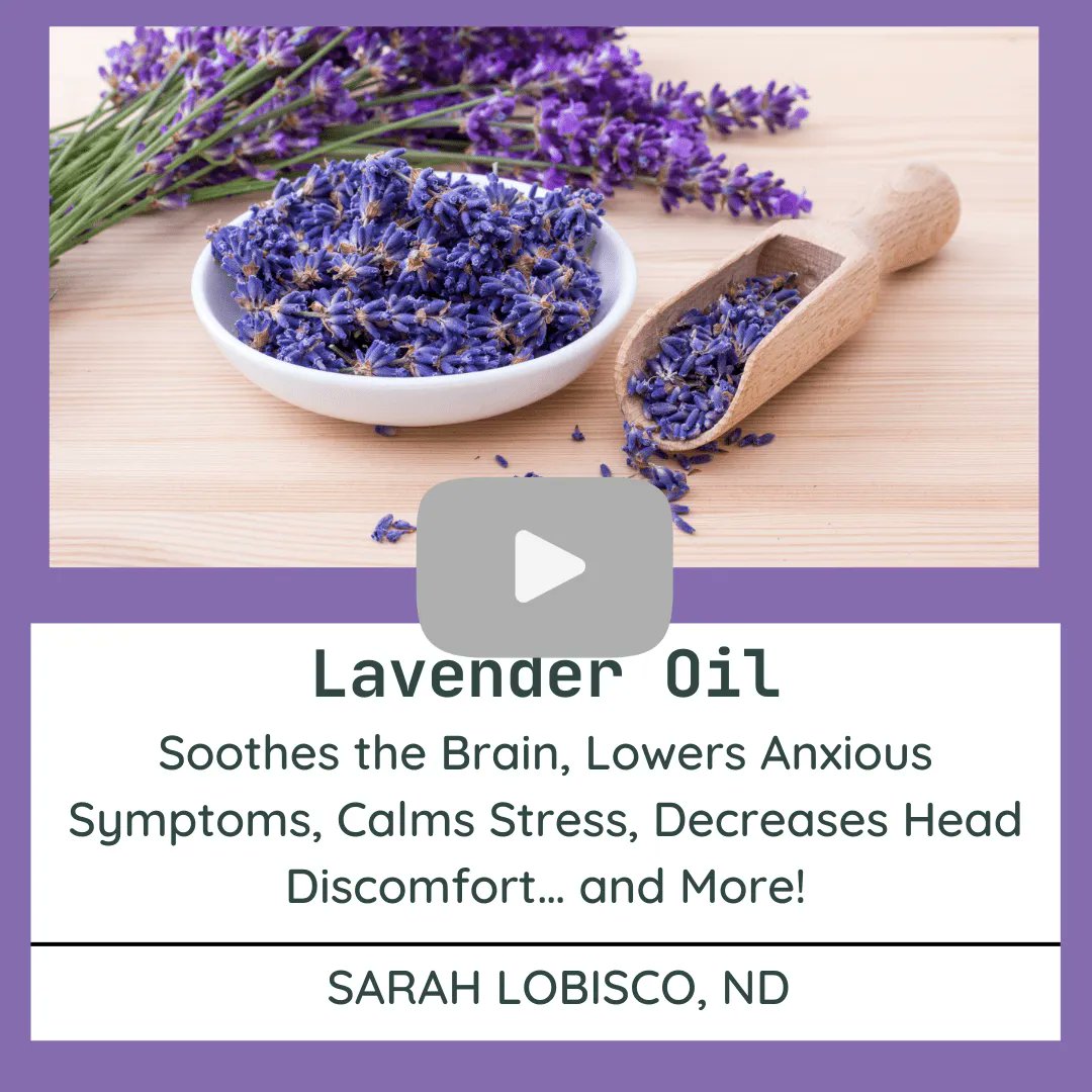 I highlight #lavenderoil and demonstrate how its aromatic and chemical properties can also sooth symptoms as it helps to address the root of the problem. Specifically it's ability to soothe #stress, #anxiety symptoms, headaches, and the nervous system. 
buff.ly/3r7oiOO