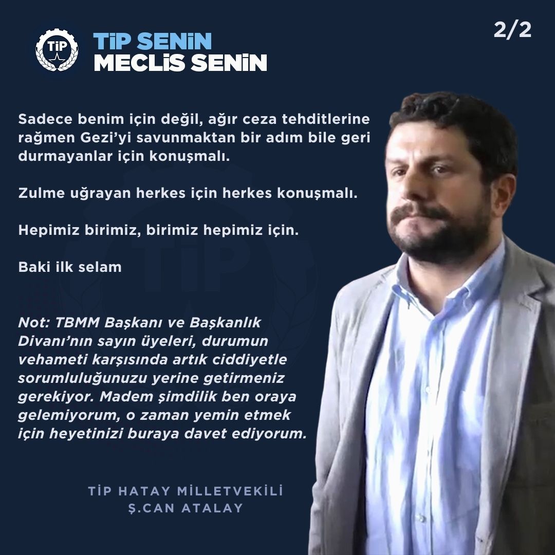 1. Biz söyleyeceğimizi söyledik. 2013’te Taksim’de ne söylediysek duruşma salonlarında da aynısını söyledik. Bugün de tekrarlıyoruz. Gezi’den suç çıkaramazsınız. Artık; bugüne kadar susanlar, yarım ağız konuşanlar, konuşuyormuş gibi yapanlar konuşmalı.