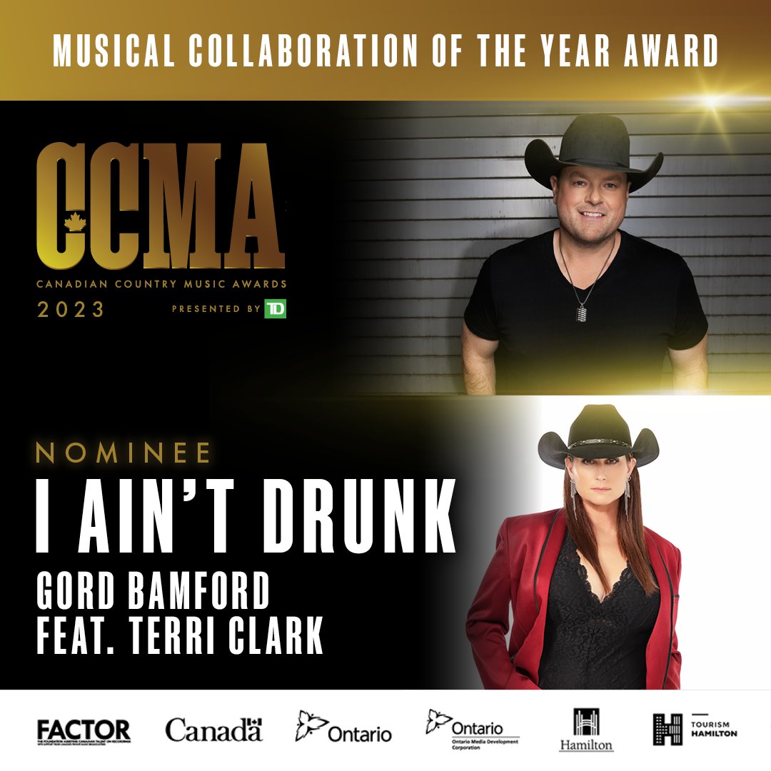I Ain't Drunk with @gordbamford is nominated for a @CCMAofficial award! Tune in on September 16 at 8pm ET on CTV.