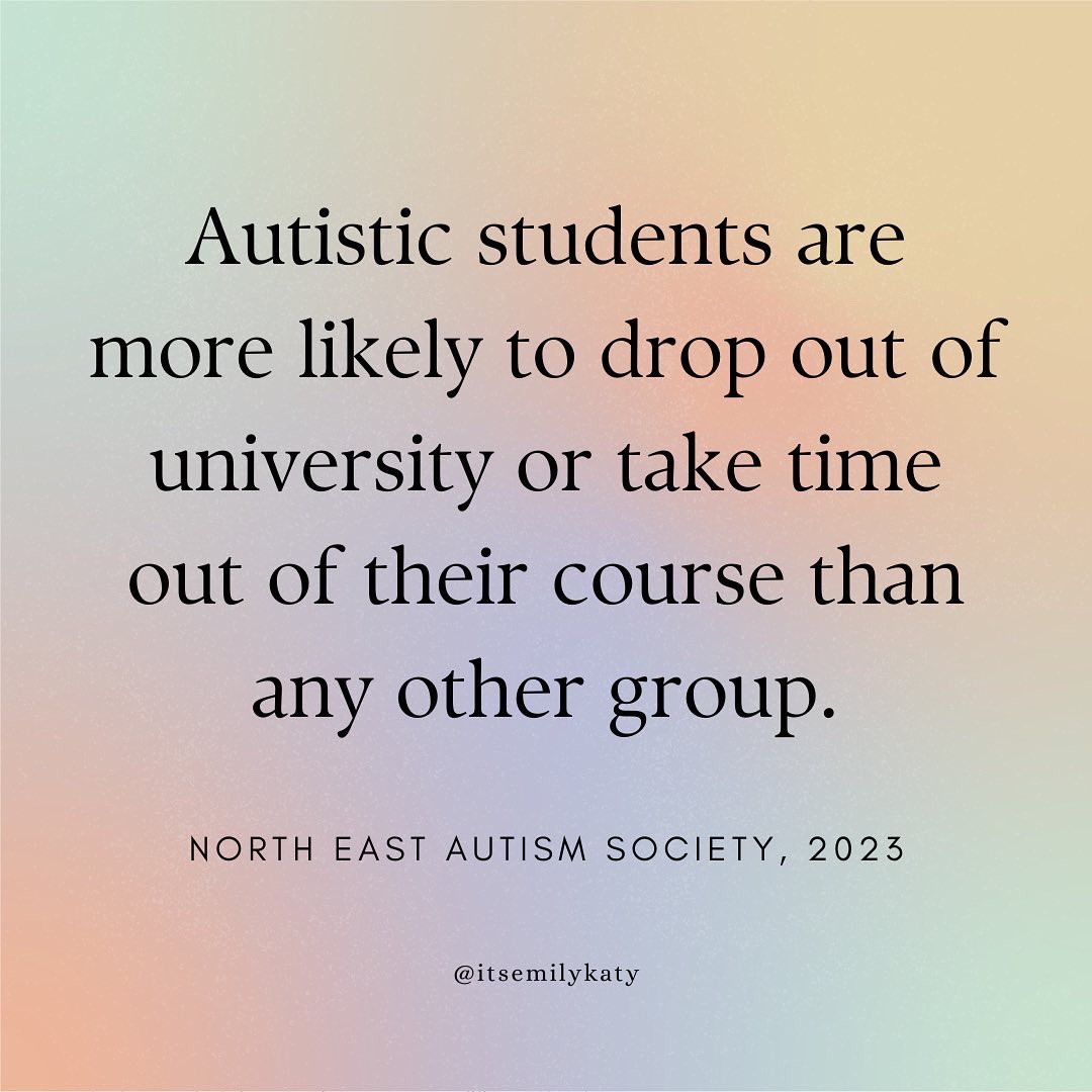 Some facts about autistic students and university.