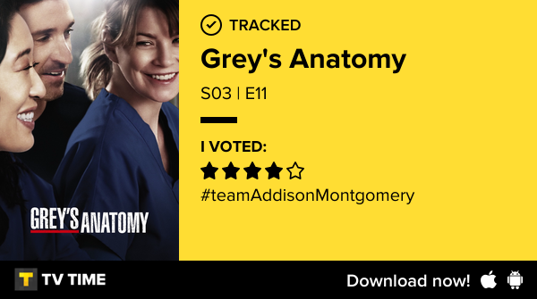 goldloki's tweet photo. I've just watched episode S03 | E11 of Grey's Anatomy! https://t.co/4ah8vpZSvA #tvtime https://t.co/zF48Hb0w9J