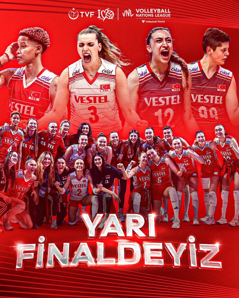 yesimagirman's tweet photo. FIVB Milletler Ligi Çeyrek Final maçında İtalya’yı mağlup eden Filenin Sultanları yarı finale yükseldi👏 Sizinle gurur duyuyoruz #FileninSultanları 🇹🇷 https://t.co/dbpNocMmxh