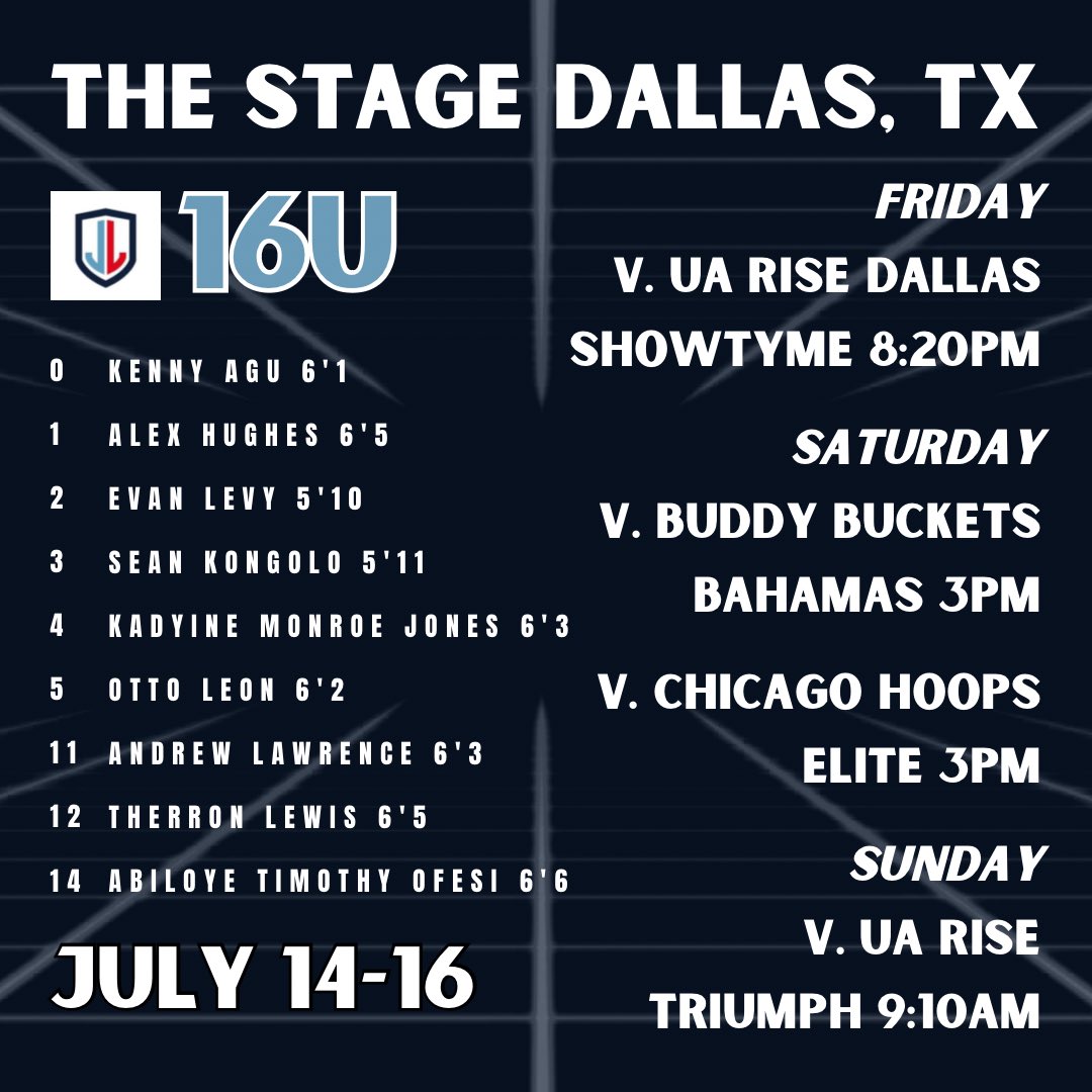 AthleticsJoe's tweet photo. JLA 16s and 17s headed to The Stage presented by @TheTB5Reports. Dallas TX July 14-16. Good luck to our guys. Make us proud. All games played at the SWAC. #livelikejoe #SummerSzn #finishstrong https://t.co/xeIE85ymsX